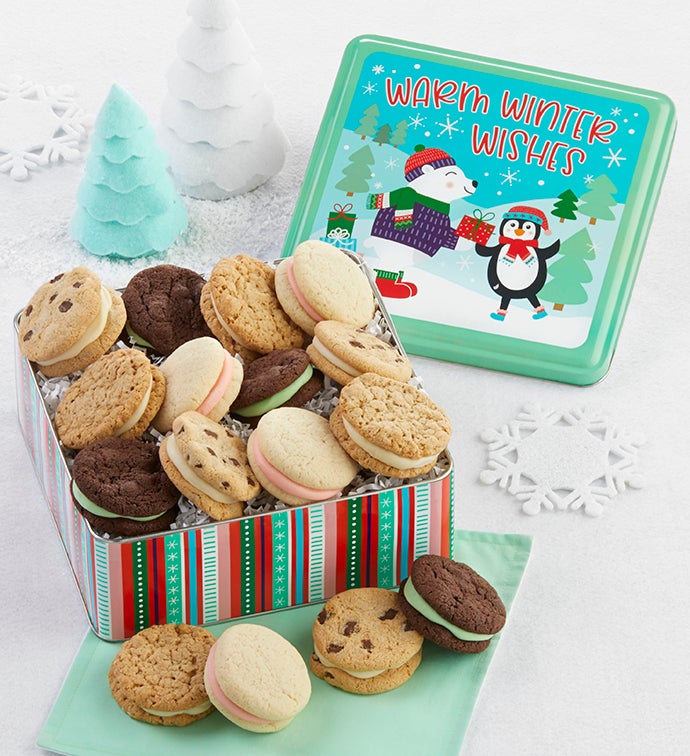 Winter Wishes Sandwich Cookie Gift Tin